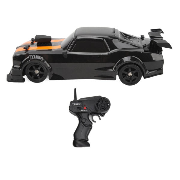 Højhastigheds 1:16 Skala 4WD RC Driftbil med LED-lys - Sort