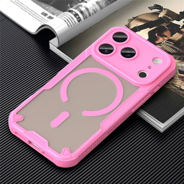 iPhone 17 Pro Max Armor Hybrid Frosted Deksel - Rosa Rosa pink