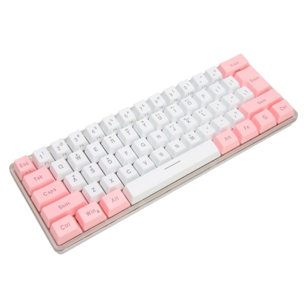 Kontrastfarve RGB-gamingtastatur - 61 taster, Mekanisk ledning, Hvid-pink