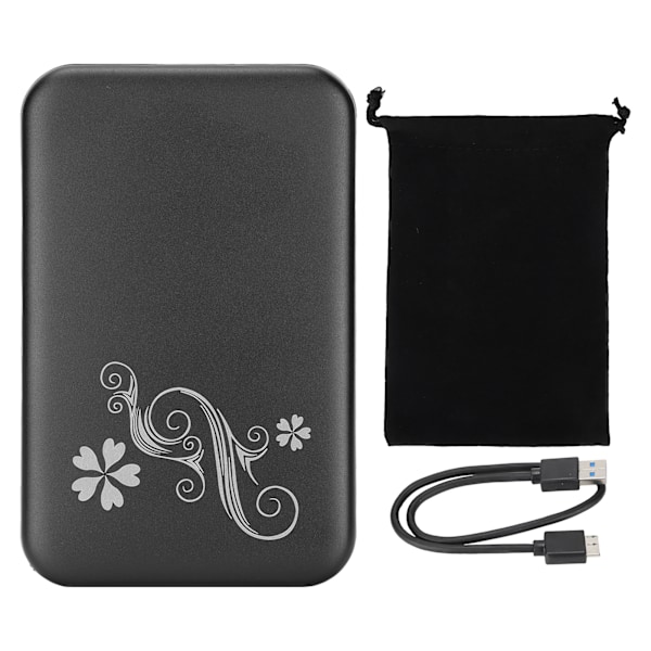 Hårddiskenhet 2,5 tum USB3.0 Stöd 3TB 5Gbps Överföring Aluminiumlegering Plug and Play HDD-hölje Svart