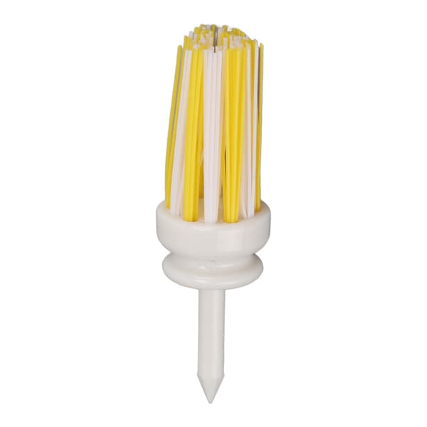 Golf Tees Plastic Long Ball Base Low Friction Bristle Support Tee for Long Hit Training (70mm White and Yellow)