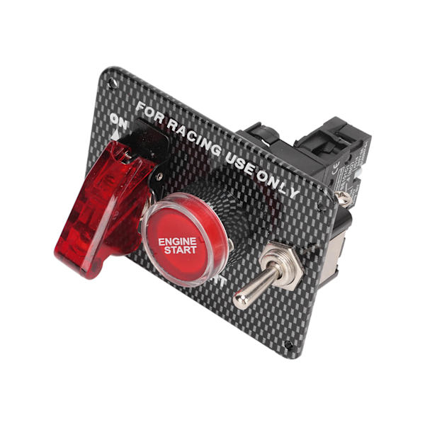 Carbon Fiber Style 12V Tändningsbrytarpanel Motorstarttryckknapp för bil