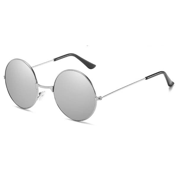 Runda solglasögon silverfärgade spegelglas silver