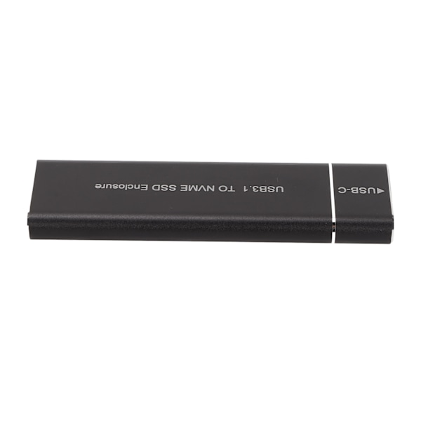 M.2 NVMe SSD -kotelo, 6 Gbps, erittäin ohut Type C -liitäntä, alumiiniseos, musta, USB 3.1 - NVMe PCIe SSD -kotelo PC:lle