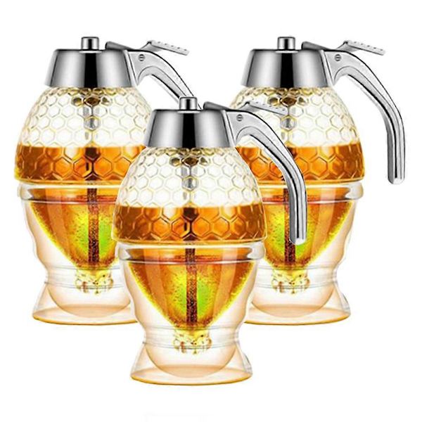 【DT】Honungsbehållare, droppfri sirapsbehållare 3-pack