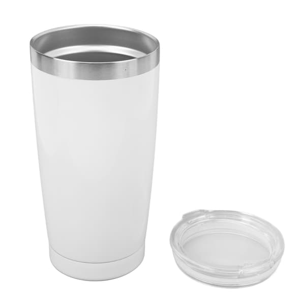 20oz Isolerende Kaffebeger i Rustfritt Stål Holder Kald Varmt Isolerende Vannflaske i Rustfritt Stål Hvit