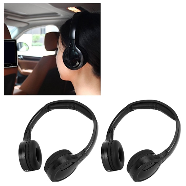2-kanavainen langaton infrapuna IR stereo audio kuuloke auton niskatuki DVD:lle