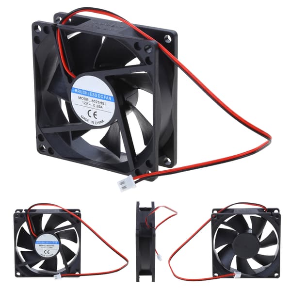 8025 til DC 12V 2-benet køleventilator 80mm lydløs CPU-ventilator til DC børsteløs med 20cm[SZ]