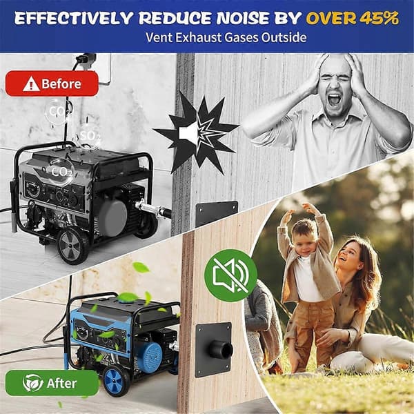 Generator Eksosforlengelse Lyddemper Kit Reduserer Støy Med 52%—ht