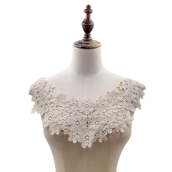 DIY Craft Embroidery Lace Neckline - Elegant and Delicate Design Beige Coffee*