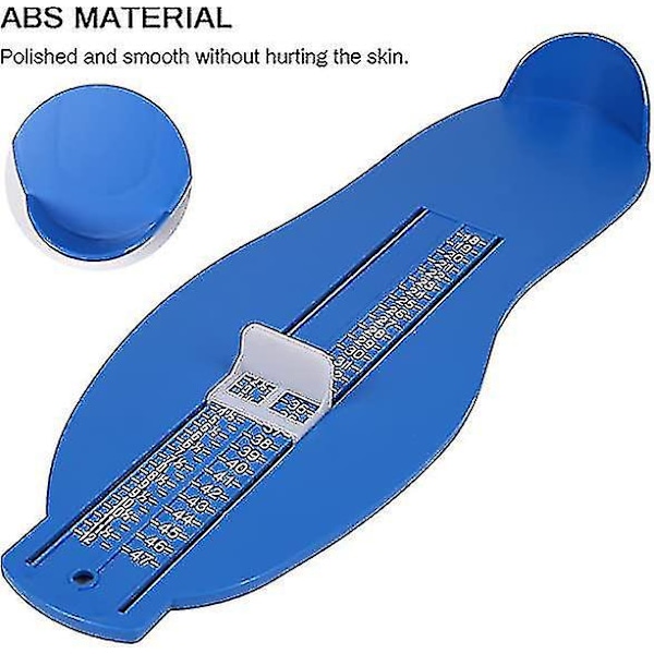 Fotmätare för barn och vuxna - Exakt skostorlek mätverktyg (UK/EU Standard) Blå