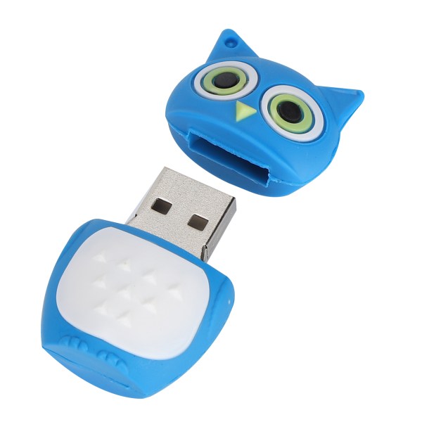 Cartoon U Disk Blue Owl Udseende Højhastigheds Bulk Storage Flash Drive Hukommelsesenhed64GB