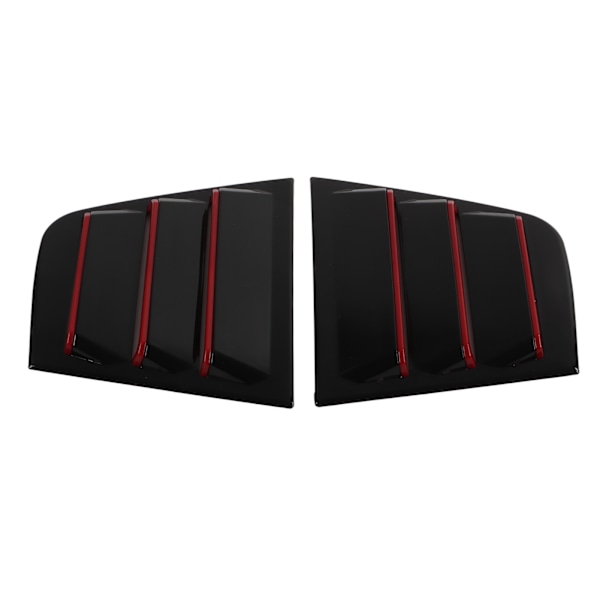 Sort rød glansfuld sideventil vinduesbeskyttelse til Dodge Charger 2011-2021 (2 stk)