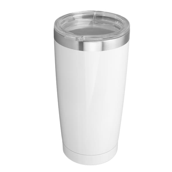 20oz Isolerende Kaffebeger i Rustfritt Stål Holder Kald Varmt Isolerende Vannflaske i Rustfritt Stål Hvit