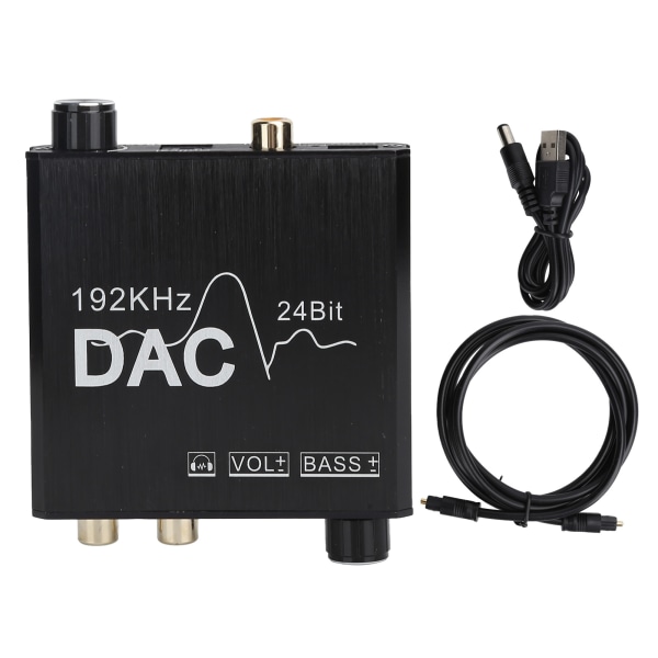 Digital till Analog Audio Converter Adapter RCA 192KHz 24bit basvolymkontroll