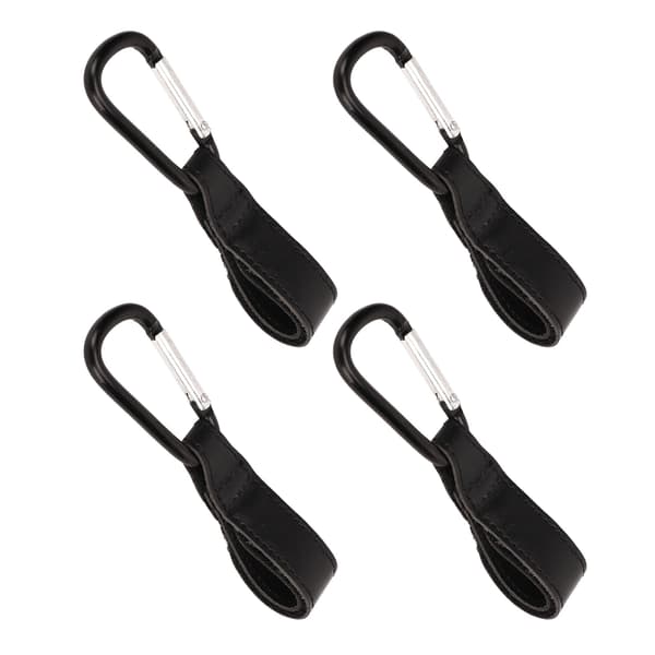 4pcs Black Stroller Hooks with Hook and Loop Outdoor Hanging Buckle for Hanging Bags