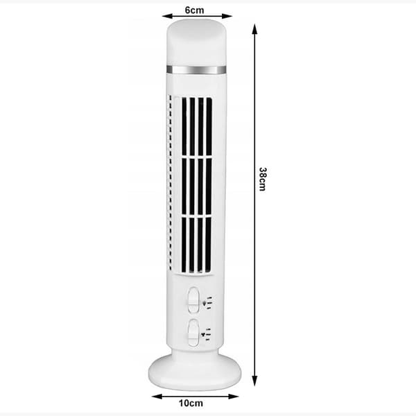 Bladeless tårnvifte Bordvifte 38cm Hvit hvit[SZ] white