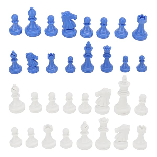 Only Chess Pieces PS Plastic Replacement Mini Chess Figures 49mm Height King for Party Relaxing Blue