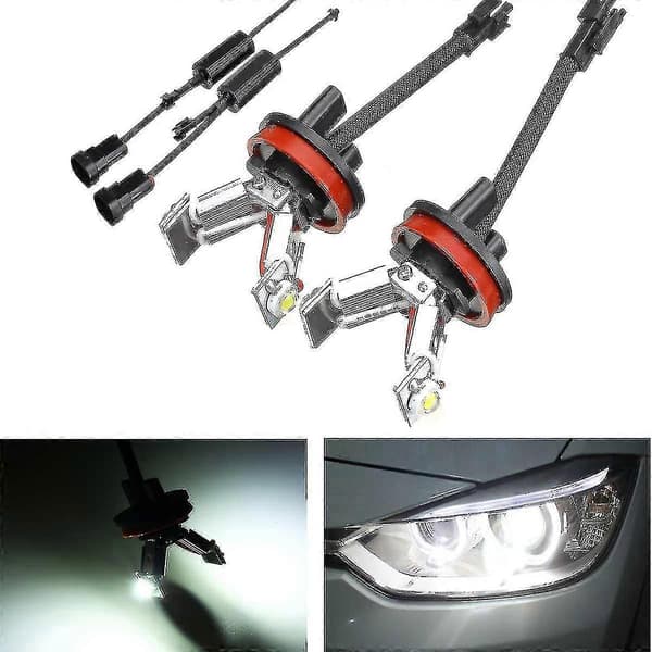 【DT】2 stk. Bil LED Angel Eye Lys 6000k H8 Pære Til E82 E87 E90 E91 E92 E93 E60 E61 E63 E70 X5 E71