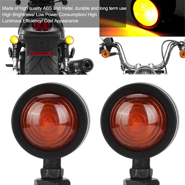 Retro Metalliska Motorcykel Blinkers - Set om 2