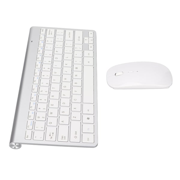 Tangentbord och Musset 2.4G Trådlöst 78 Tangenter USB Tunna Graverade Tangentbord Ergonomi Tyst Knapp Dator Tangentbord Mus Silver