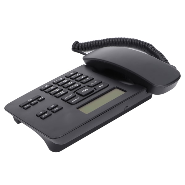 Telefon med sladd Nummerpresentation Semi handsfree Justerbar volym Fast telefon med LCD-skärm för kontor Hem HotelBlack
