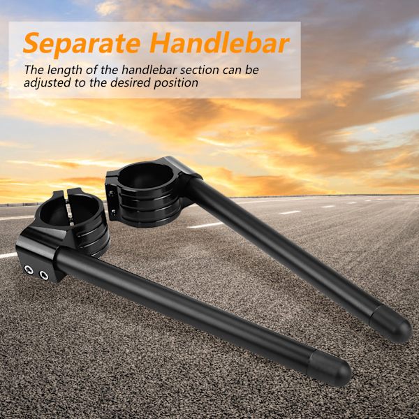 Billet Separat Handle Bar Racer Motorcykel - Dia 37mm