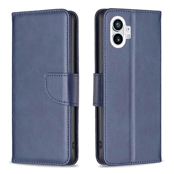 (Ny) Til Nothing Phone 1 Lammeskind Tekstur Læder Telefoncover Blue