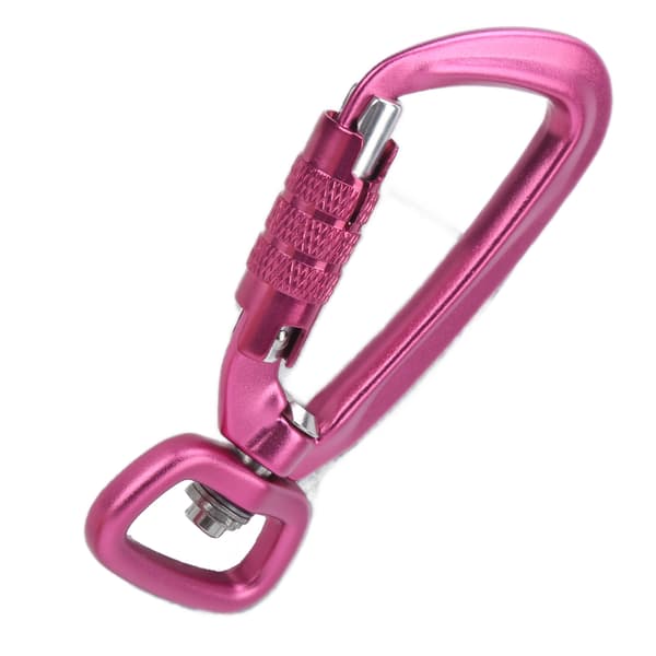 Carabiner Clip Auto Locking Square Bottom 360 Rotation Hook Accessory for Dog Leashes Hammocks Backpacks Pink