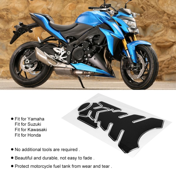 Motorsykkel Fuel Tank Sticker Pad Protector for Yamaha - BlackSilver