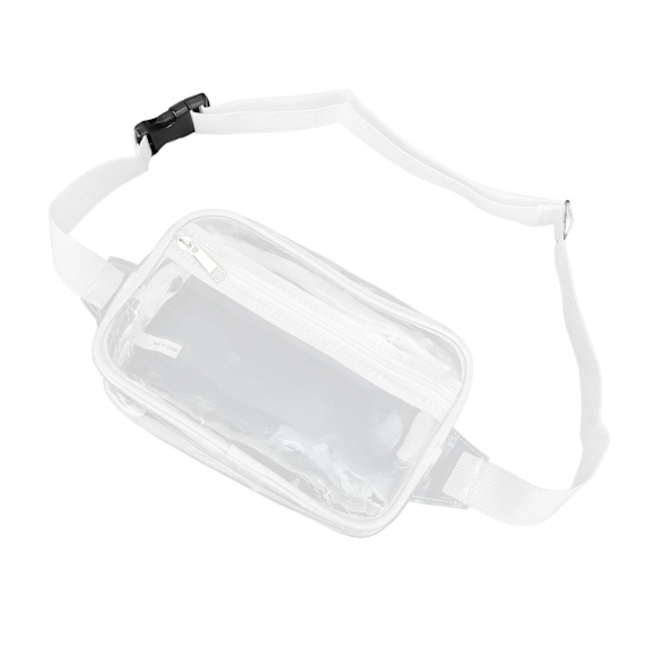 Vattentät genomskinlig Sling Bag - Stor kapacitet Transparent PVC bröstmidjepaket för sportresor (Vit)