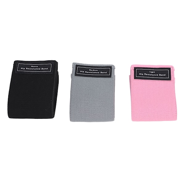 3 st Resistance Band Elastiska Hög Draghållfasthet Träningsband för Ben Rumpa för Knäböj Höftträning Rosa, Grå, Svart