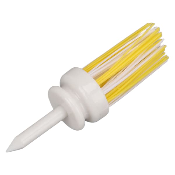 Golf Tees Plastic Long Ball Base Low Friction Bristle Support Tee for Long Hit Training (70mm White and Yellow)