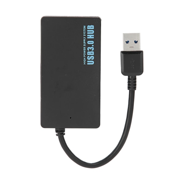 USB3.0-hub med 4 portar, bra värmeavledning, 5 Gbps höghastighetsöverföring, USB3.0-delare, dockningsstation, svart