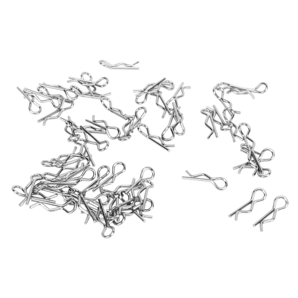 60 kpl RC-auton kori-kiinnikkeitä 17 mm pitkiä, 1,0 mm halkaisijaltaan, helppo irrottaa ja asentaa, universaali 1/16 1/18 RC-autoille ja -kuorma-autoille, hopea