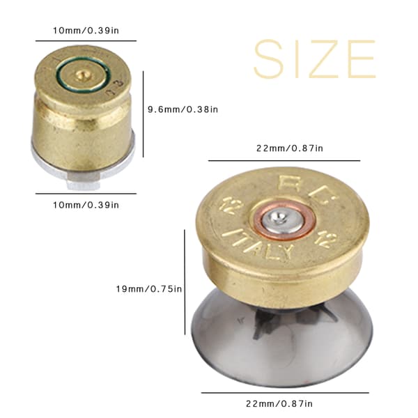 Guld Metal Bullet Knapper & Thumbstick Mod Kit til PS4 Controller - 6 stk.
