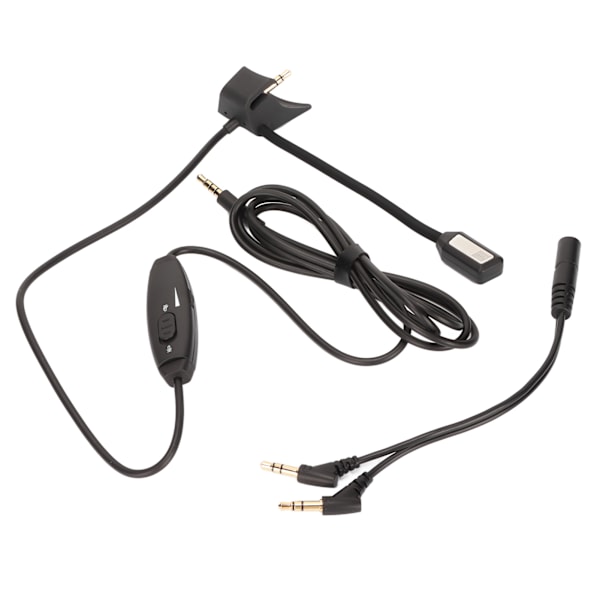 Boom Mikrofonkabel Støyreduksjon Gaming Headset Mikrofonkabel med Volumkontroll Demp Bryter for PS5 for Xbox PC