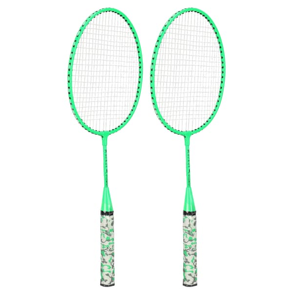 Badmintonketsjer med 2 bolde - Hånd-øje-koordinationsøvelse - Legetøj til børn og voksne - Fluorescerende grøn