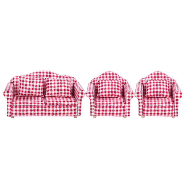 1:12 Dukkehus Miniature Sofa Stue Møbler Sæt Klud Dukkehus Tilbehør Klud Sofa