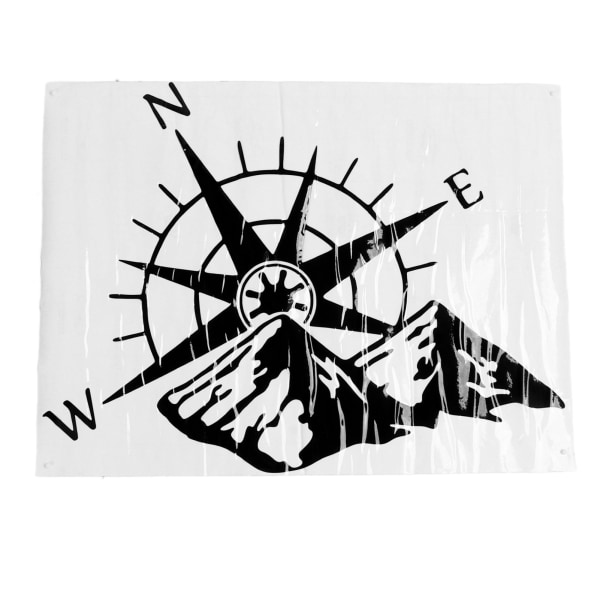 Bilbergskompassdekaler - stark vidhäftning, färgäkta, universell - svart (60x47 cm)