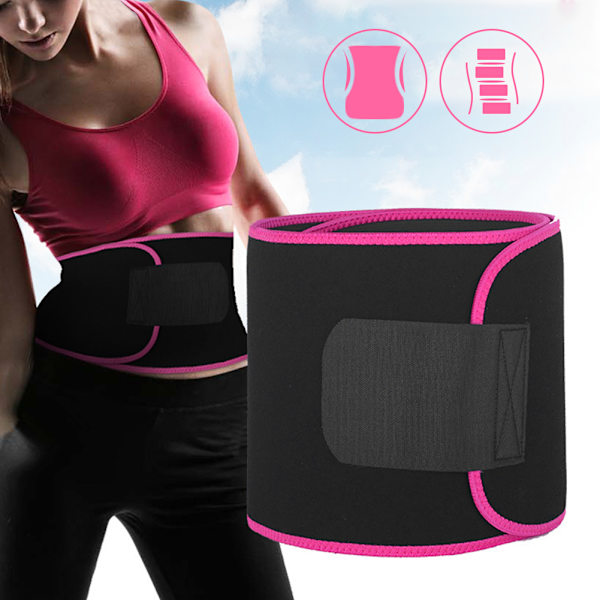 Fitness Slimmande Midjeformare Kroppsstöd Midjetränare Justerbart Midjebälte för Sport L: 25x130cm/9.8x51.2in Rosa