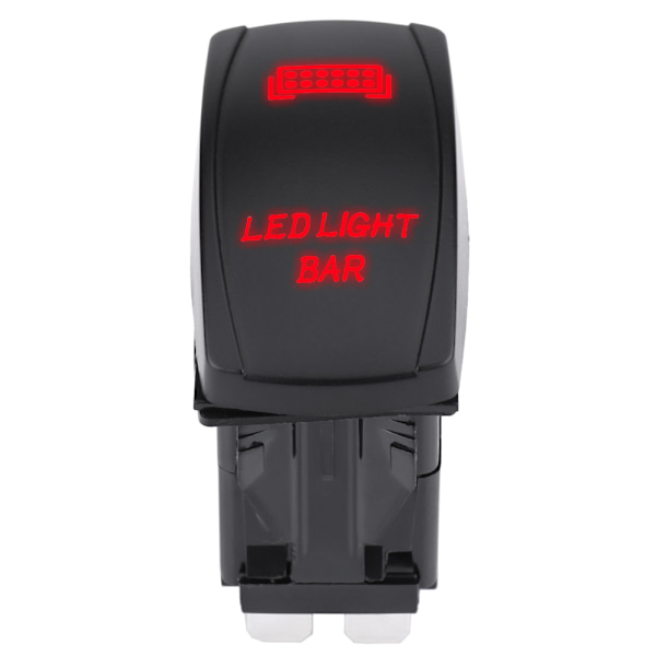 12V 24V Vanntett 5-pins LED Lysstang Vippebryter SPST På AV for Bil Båt Lastebil (Rød)
