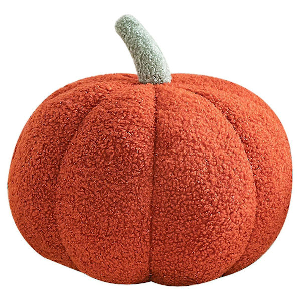 Cute Halloween Pumpkin Plush Pillow - Soft Fluffy Pumpkin Throw Pillow for Couch - Adorable Halloween Decor 28cm red