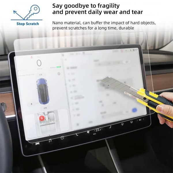Eksplosjonssikker film for Tesla Model 3 X S Y: Frostet, uherdet, navigasjonsbeskyttende