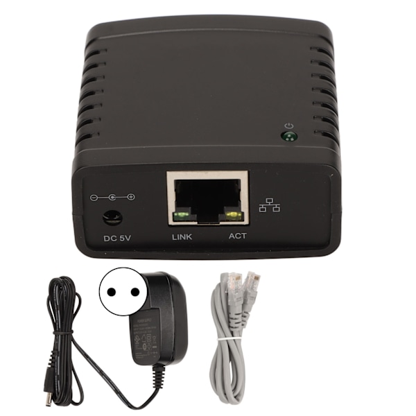 USB Print Server TCP IP LPR Print Server 10Mbps 100Mbps Standard RJ45 LAN Port USB Trådløs Utvider Deler 100‑240V EU Plugg