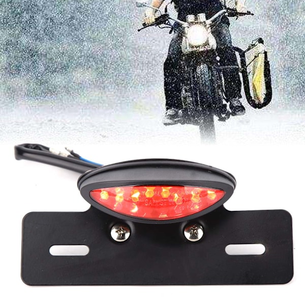 Motorsykkel Baklys Universal Retro LED Brems Lys Nummerplate Lys Indikatorlys (rød)