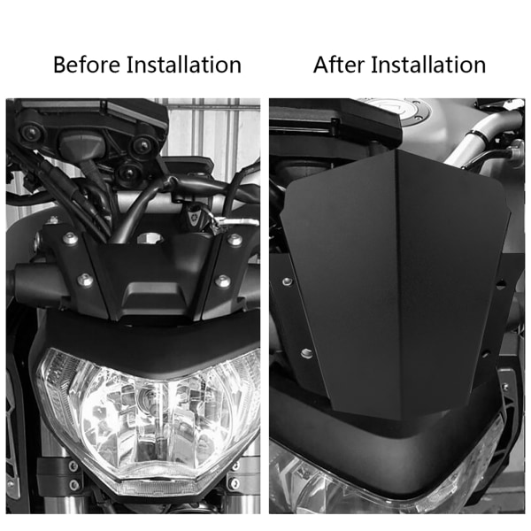 Svart vindskjerm til Yamaha MT-09 2014-2016