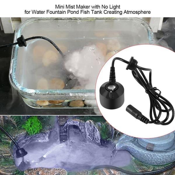 Svart Mini Dimma Maker för Vattenfontän, Damm, Akvarium