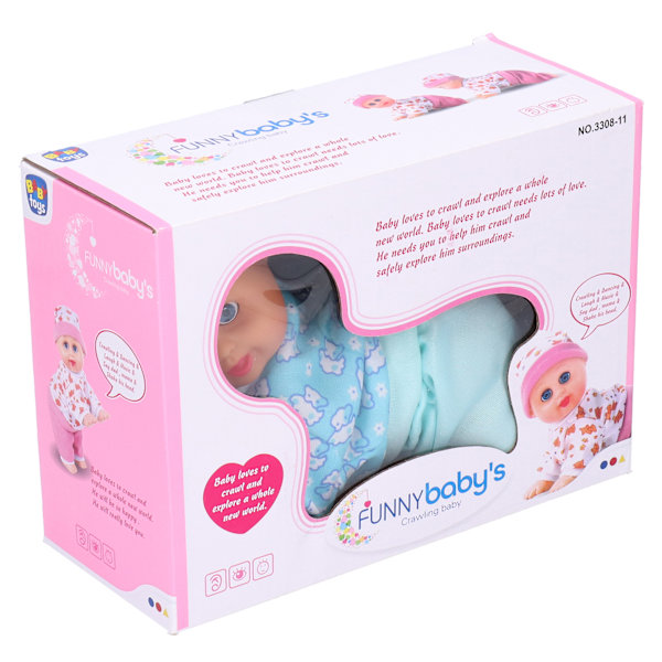 Söt babydocka - Elektrisk smart skrattande krypdocka - Simulering för barnleksak