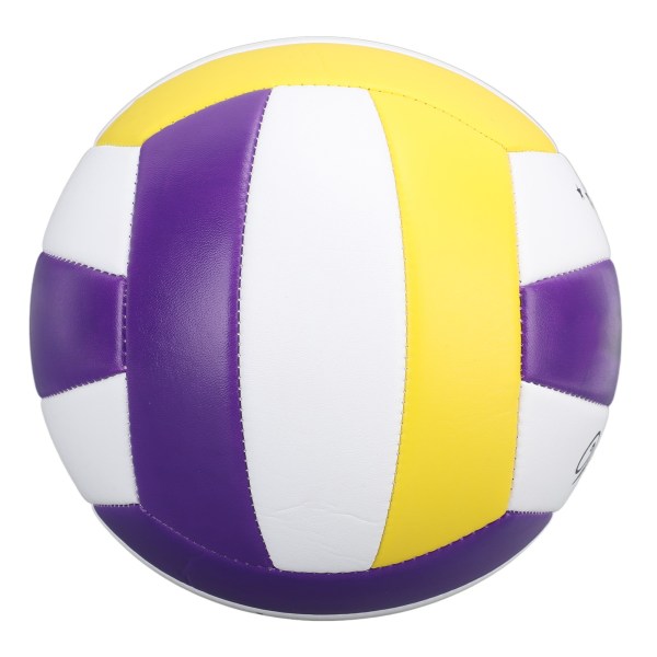 Lilla og gul størrelse 5 PVC-volleyball - ideell for nybegynnere, innendørs og utendørs trening